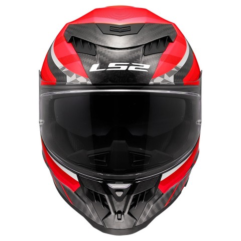 Ls2 Dragon Trax Karbon Kapalı Kask Kırmızı