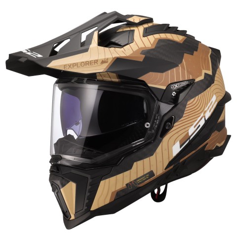 Ls2 Explorer C Karbon Trıck Mat Kahve Kum Kapalı Kask