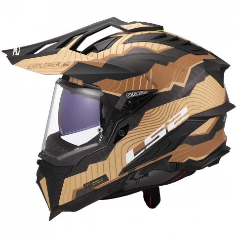 Ls2 Explorer C Karbon Trıck Mat Kahve Kum Kapalı Kask