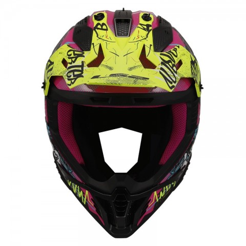 Ls2 Fast 2 Gorılla Cross Kask Mor Neon Sarı