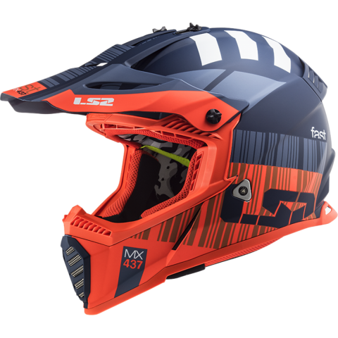 Ls2 Fast Evo Xcode Kapalı Kask Mat Turuncu-mavi