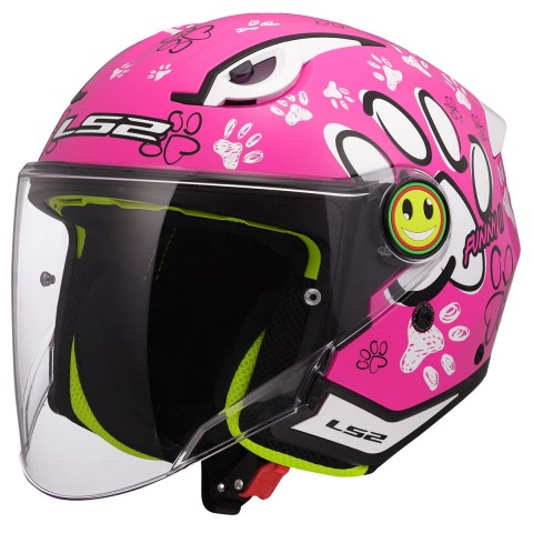 Ls2 Funny 2 Yarım Çocuk Kaskı Paws Pembe