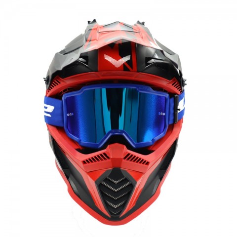 Ls2 Motokros Gözlük Charger Goggles İridyum Camlı Mavi