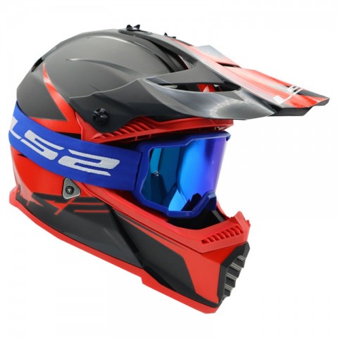 Ls2 Motokros Gözlük Charger Goggles İridyum Camlı Mavi