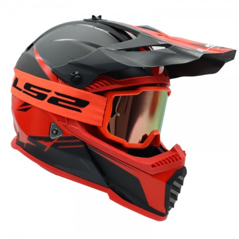 Ls2 Motokros Gözlük Charger Goggles İridyum Camlı Neon Turuncu