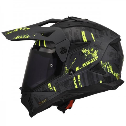 Ls2 Pıoneer 2 Crazy Kapalı Kask Mat Siyah-gri-neon Sarı