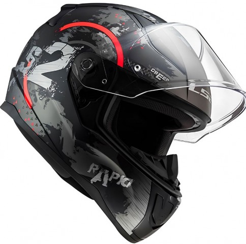 Ls2 Rapıd 2 Cırcle Kapalı Kask Mat Siyah - Kırmızı X-LARGE