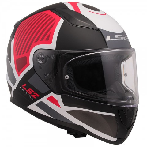 Ls2 Rapıd 2 Grıd Kapalı Kask Mat Siyah - Beyaz - Kırmızı