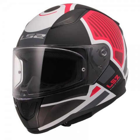 Ls2 Rapıd 2 Grıd Kapalı Kask Mat Siyah - Beyaz - Kırmızı