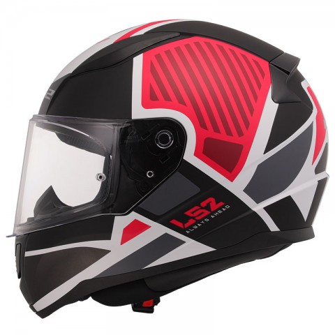 Ls2 Rapıd 2 Grıd Kapalı Kask Mat Siyah - Beyaz - Kırmızı
