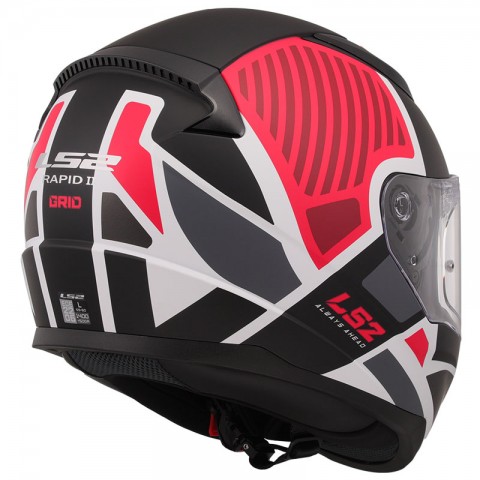 Ls2 Rapıd 2 Grıd Kapalı Kask Mat Siyah - Beyaz - Kırmızı