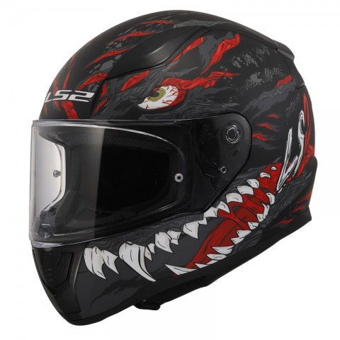 Ls2 Rapıd 2 Kaıju Kapalı Kask Mat Siyah Kırmızı Beyaz X-LARGE