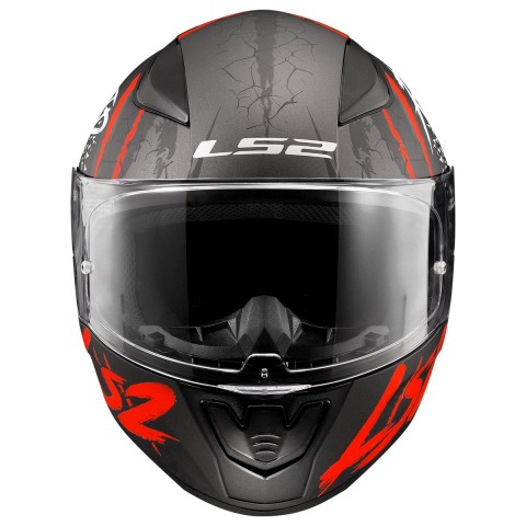 Ls2 Rapıd 2 Raven Kapalı Kask Mat Siyah - Beyaz - Kırmızı