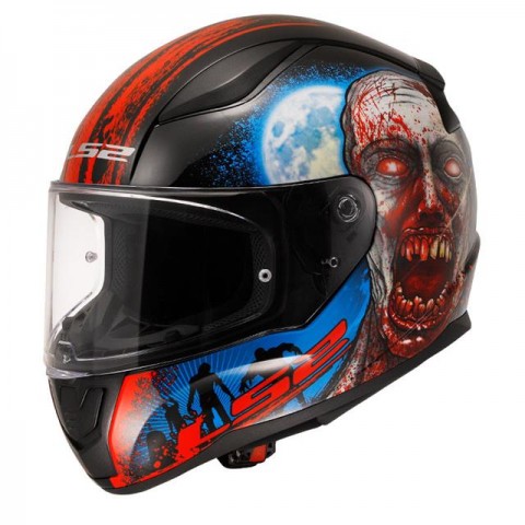 Ls2 Rapıd 2 Zombıe Kapalı Kask Siyah - Kırmızı