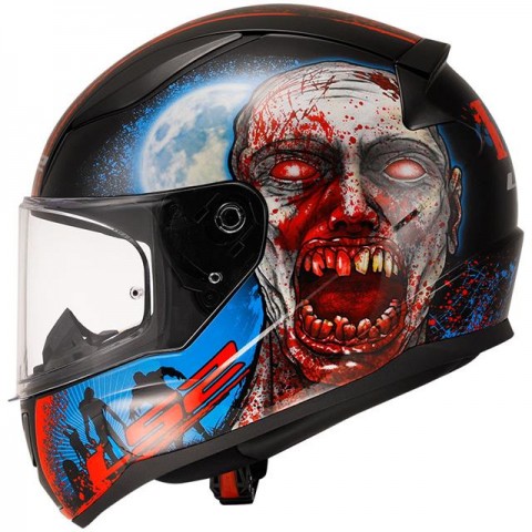 Ls2 Rapıd 2 Zombıe Kapalı Kask Siyah - Kırmızı