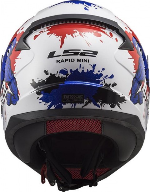 Ls2 Rapıd Mını Monster Kapalı Kask Beyaz-mavi Çocuk
