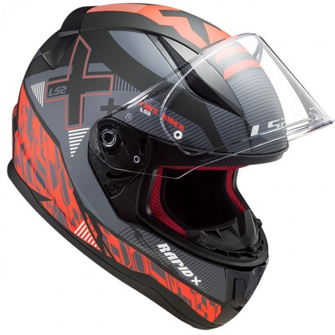 Ls2 Rapıd Xtreet Kapalı Kask Mat Siyah - Kırmızı MEDIUM