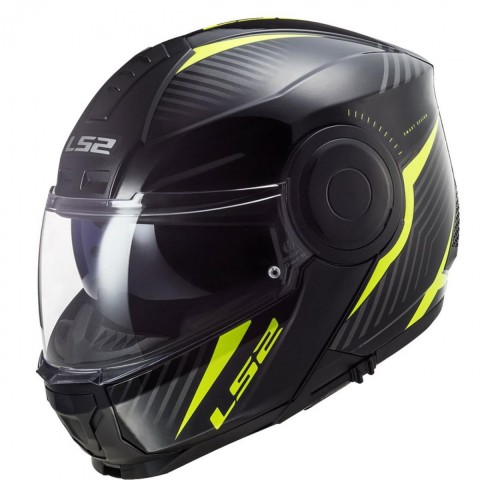 Ls2 Scope Çene Açılır Kask Skıd Siyah-neon Sarı