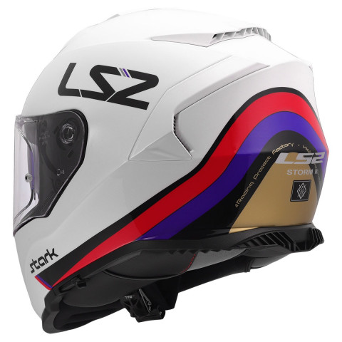 Ls2 Storm 2 Kask Kapalı Stark Beyaz-kırmızı-mavi-sarı