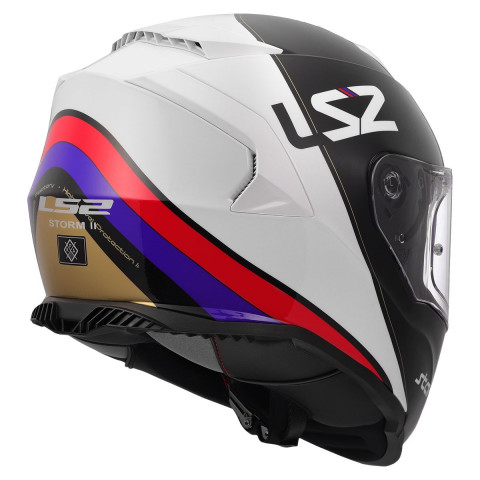 Ls2 Storm 2 Kask Kapalı Stark Beyaz-kırmızı-mavi-sarı