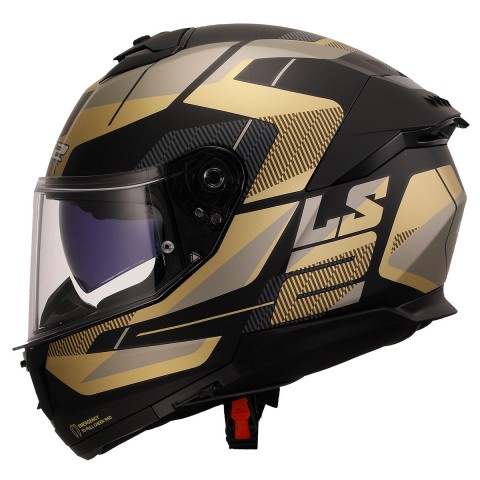 Ls2 Stream 2 Road Kapalı Kask Mat Siyah-gold-gri