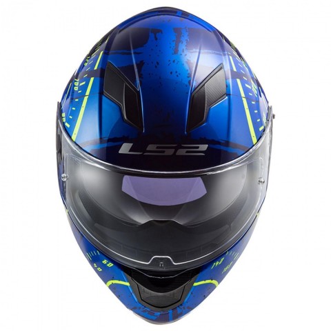 Ls2 Stream Evo Tacho Kapalı Kask Mavi-neon Sarı MEDIUM