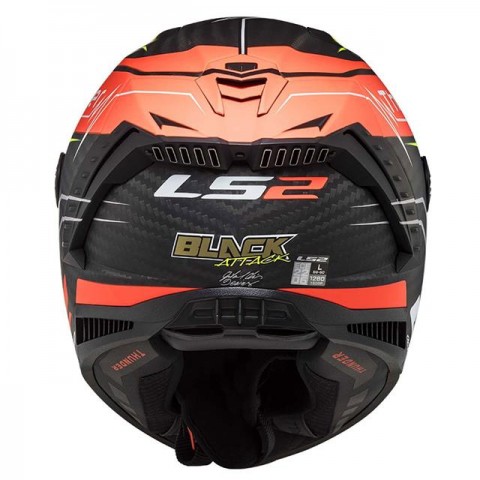Ls2 Thunder Karbon Attack Kapalı Kask Mat Kırmızı-neon Sarı
