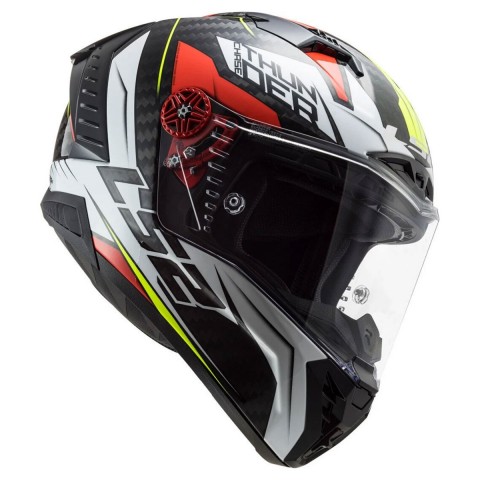Ls2 Thunder Karbon Chase Kapalı Kask Beyaz-kırmızı