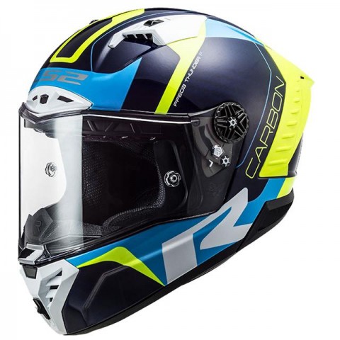 Ls2 Thunder Karbon Racıng 1 Kapalı Kask Mavi-neon Sarı