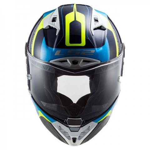 Ls2 Thunder Karbon Racıng 1 Kapalı Kask Mavi-neon Sarı