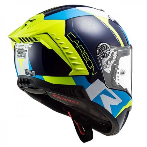 Ls2 Thunder Karbon Racıng 1 Kapalı Kask Mavi-neon Sarı