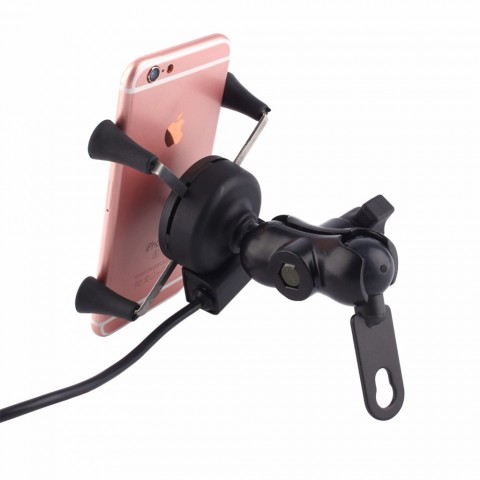 Monero Telefon Tutucu Kıskaçlı S001 Ayna Bağlantılı Usb Şarj Soketli Evrensel Metal Aparatlı
