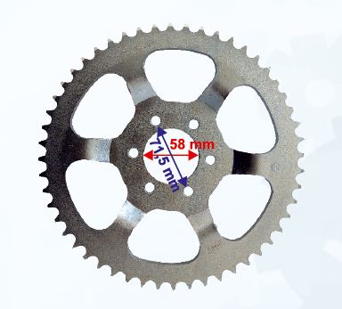 Motospartan Arka Dişli 52t 520 Benelli 250 İç 58mm 6 Delikli Çanaklı Ind