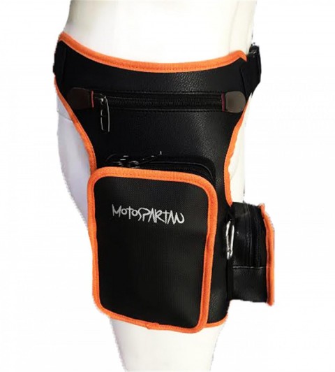 Motospartan Bacak Çantası Çift Cepli Turuncu