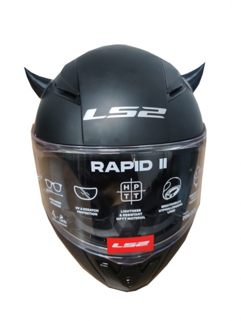 Motospartan Kask Boynuzu Siyah 4cm