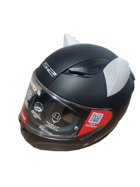 Motospartan Motosiklet Kaskı Kedi Kulağı Beyaz