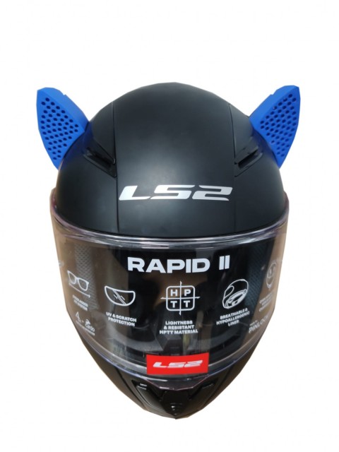 Motospartan Motosiklet Kaskı Kedi Kulağı Mor