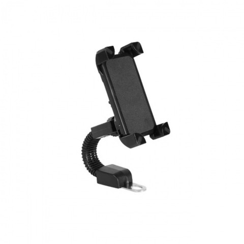 Motospartan Telefon Tutucu Açık + Usb Girişi Tekli 2084 Ayna Bağlantılı Kıskaçlı