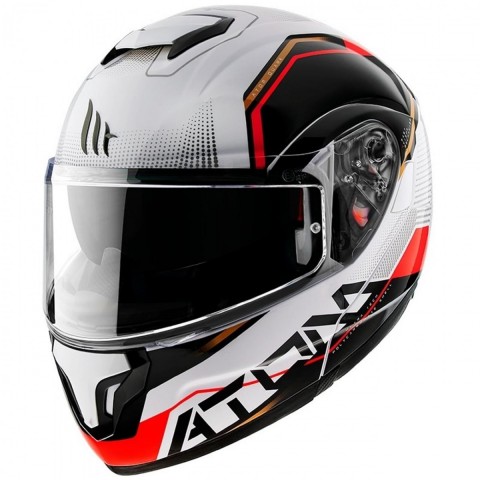 Mt Atom Quark Çene Açılır Kask Vizörlü Red