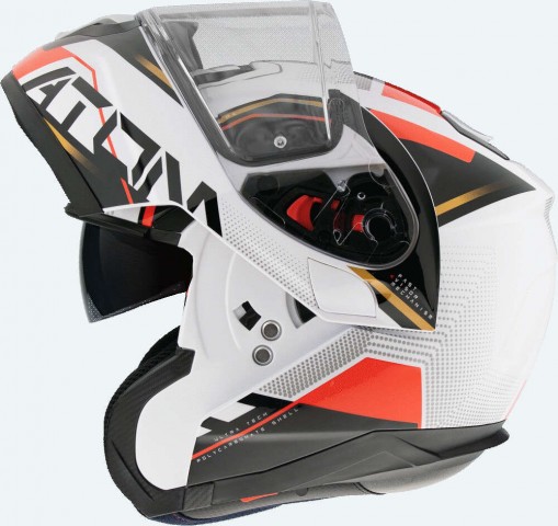 Mt Atom Quark Çene Açılır Kask Vizörlü Red