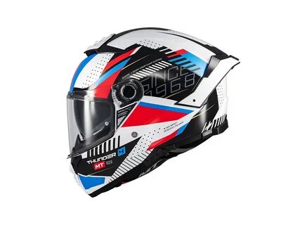 Mt Kask Ff118sv Thunder 4 Sv Lumınence A7 Mavi-kırmızı-beyaz Full Face (kapalı Kask)