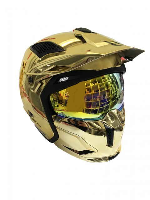 Mt Streetfıghter Sv Chromed Çene Çıkartılabilir Kask Altın Sarısı Large