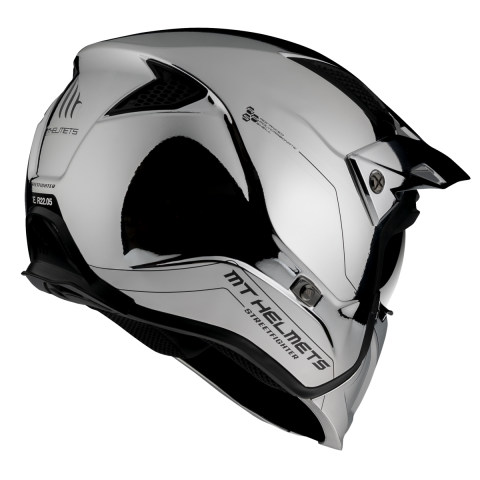 Mt Streetfıghter Sv Chromed Çene Çıkartılabilir Kask Gümüş Gri Large