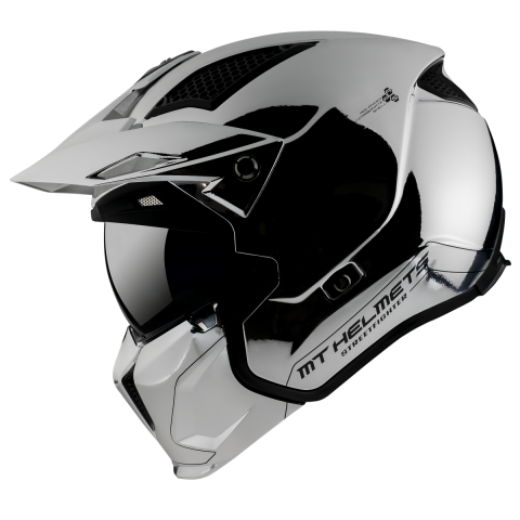 Mt Streetfıghter Sv Chromed Çene Çıkartılabilir Kask Gümüş Gri Medıum