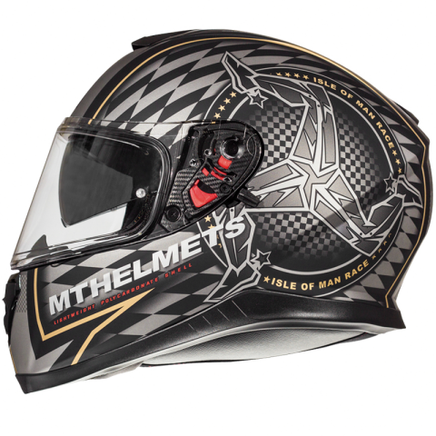 Mt Thunder 3 Sv Kapalı Kask Isle Of Man Matt Black Gold Small