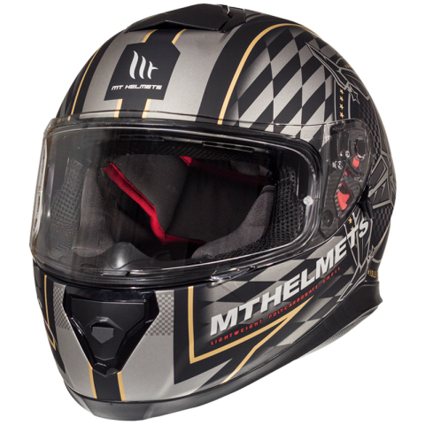 Mt Thunder 3 Sv Kapalı Kask Isle Of Man Matt Black Gold Small