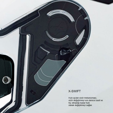 Nexx Sx.100 Skyway Kapalı Kask Gri-kırmızı MEDIUM