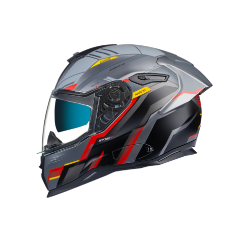 Nexx Sx.100r Grıdlıne Kapalı Kask Mat Gri-kırmızı MEDIUM