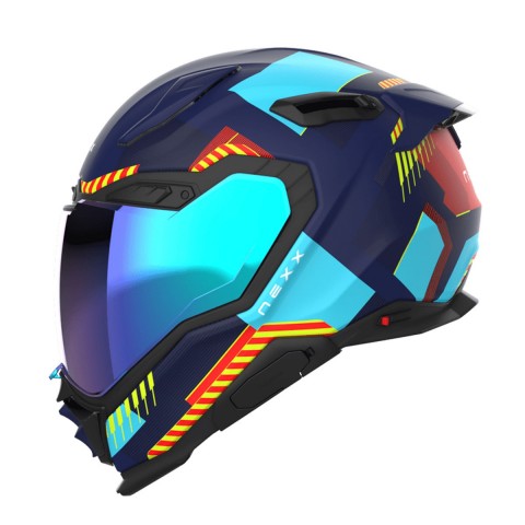 Nexx X.wst 3 Fluence Mavi Kırmızı Kapalı Kask