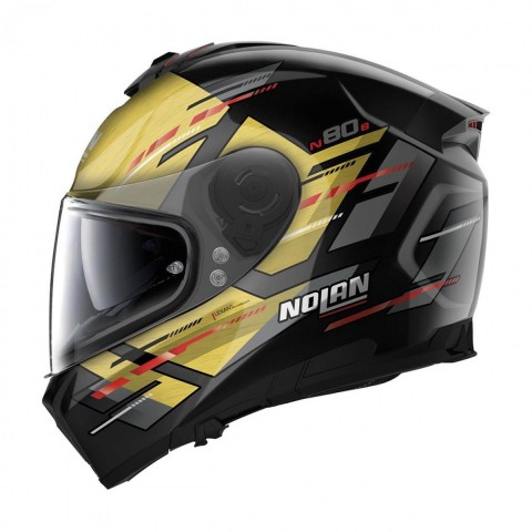 Nolan N80-8 069 Meteor N.com Kapalı Kask Metal Siyah-sarı